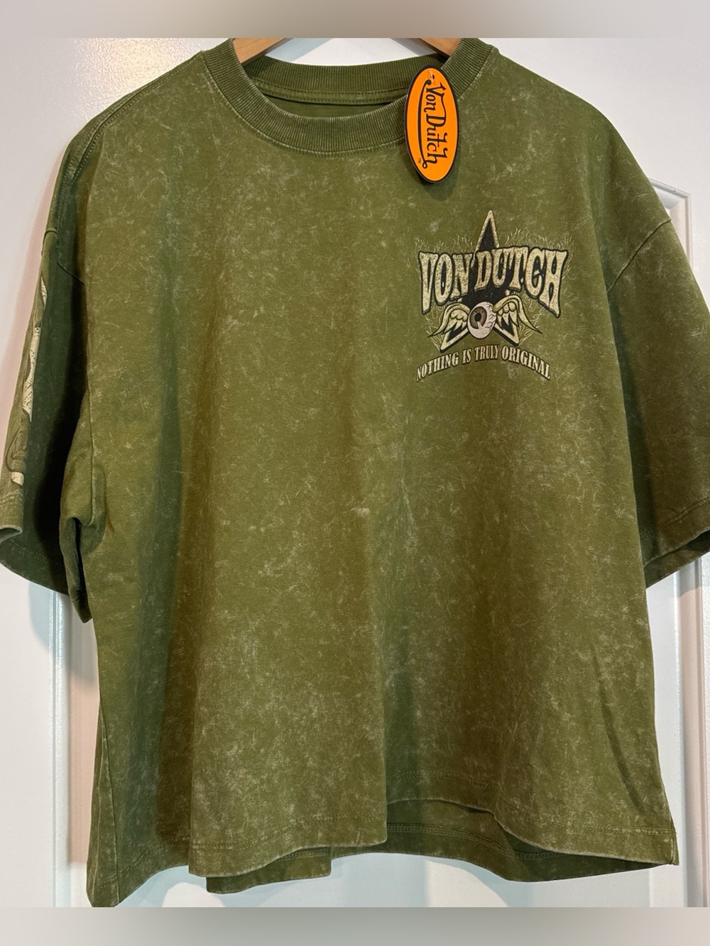 Von Dutch Olive Green Short Sleeve Graphic Tee